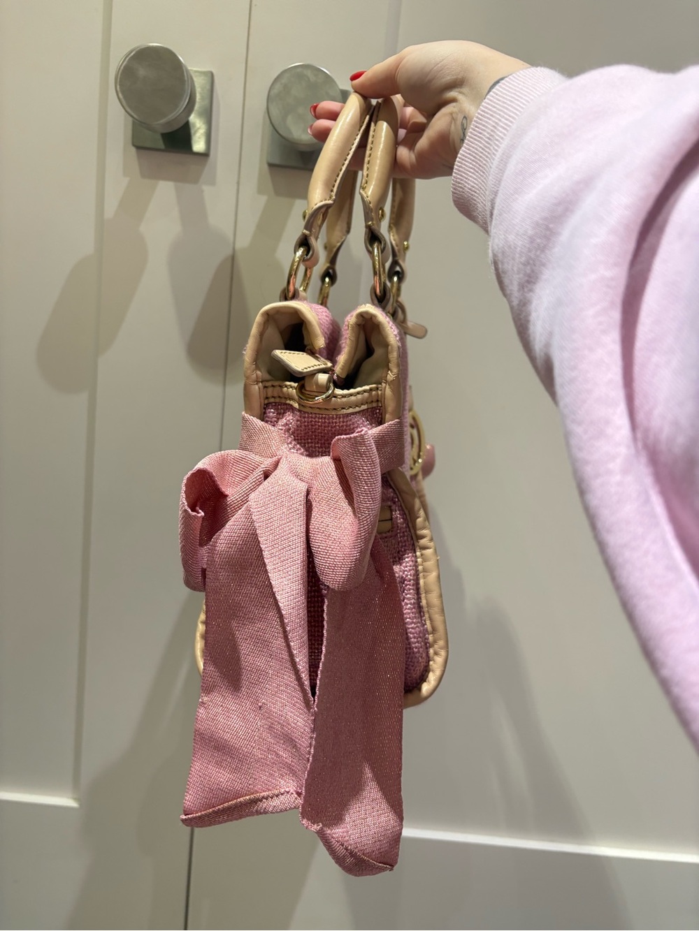 Rare Vintage Juicy Couture Pink Tweed Daydreamer Bag Y2K Bows - Picture 3 of 6